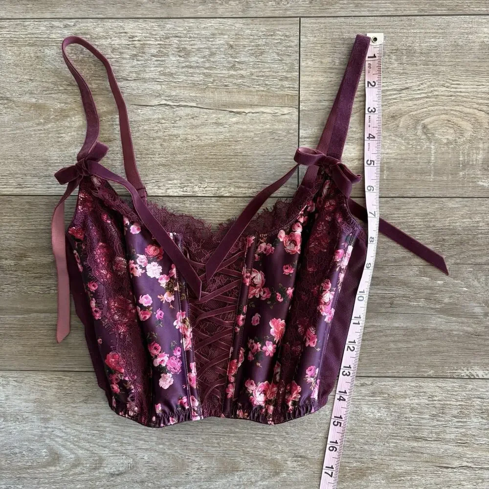 Victoria's Secret Dream Angels‎ S-DD Unlined Corset Bustier Floral Lace Romantic